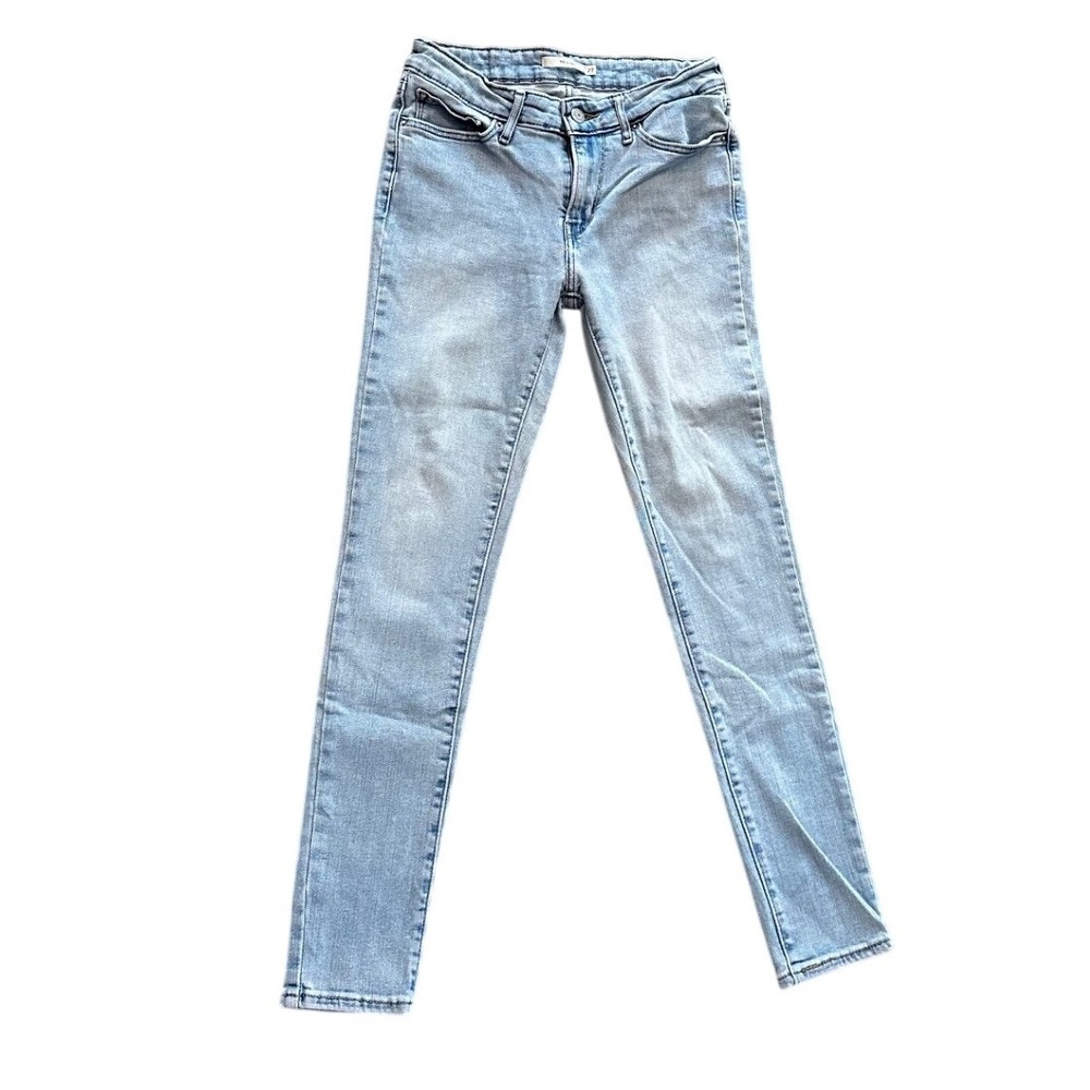 Levis 711 Skinny Jeans Womens 27 Light Wash Blue Denim Mid Rise Stretch Pants